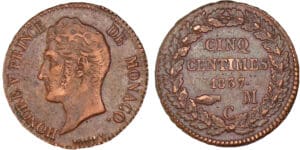 Monaco - Honoré V - 5 centimes 1837 MC