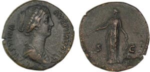Faustine jeune - Sesterce (154-156, Rome) - Diane Faustine jeune - Sesterce (154-156, Rome) - Diane