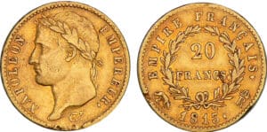 20 francs Napoléon revers empire 1813 R (Rome) 20 francs Napoléon revers empire 1813 R (Rome)