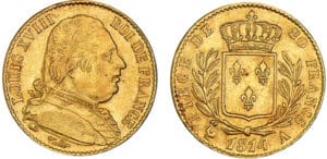 20 francs Louis XVIII au buste habillé 1814 A (Paris) 20 francs Louis XVIII au buste habillé 1814 A (Paris)