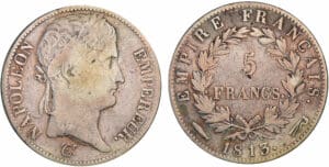 5 francs Napoléon revers empire 1813 (Utrecht) 5 francs Napoléon revers empire 1813 (Utrecht)