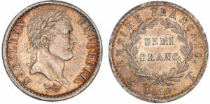 1/2 franc Napoléon revers empire 1812 T (Nantes) 1/2 franc Napoléon revers empire 1812 T (Nantes)