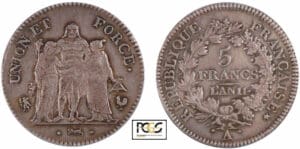 5 francs Hercule union et force - An 11 A (Paris) 5 francs Hercule union et force - An 11 A (Paris)