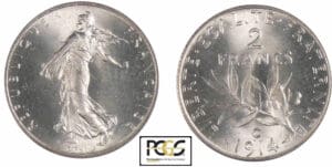 2 francs Semeuse 1914 C 2 francs Semeuse 1914 C