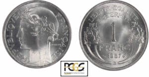 1 franc Morlon aluminium 1957 B