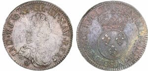 Louis XV - Ecu vertugadin - 1717 S (Reims) Louis XV - Ecu vertugadin - 1717 S (Reims)