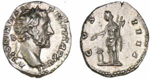 Antonin le Pieux - Denier (154, Rome) - Vesta Antonin le Pieux - Denier (154, Rome) - Vesta