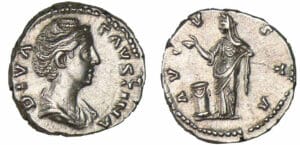 Faustine mère - Denier (147, Rome) - La Piété Faustine mère - Denier (147, Rome) - La Piété