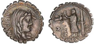 Postumia - Denier serratus (81 av. J.-C.)
