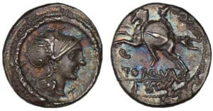 Manlia - Denier (113 - 112 av. J.-C.)