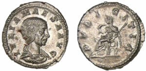 Julia Maésa - Denier (218-220, Rome) - La Pudeur Julia Maésa - Denier (218-220, Rome) - La Pudeur