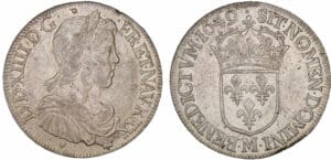 Louis XIV - Demi-écu à la mèche longue - 1649 M (Toulouse) Louis XIV - Demi-écu à la mèche longue - 1649 M (Toulouse)