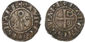 Languedoc - Vicomté et archevêché de Narbonne - Aimeri VI et l'archevêque Gilles Aycelin - Denier Languedoc - Vicomté et archevêché de Narbonne - Aimeri VI et l'archevêque Gilles Aycelin - Denier