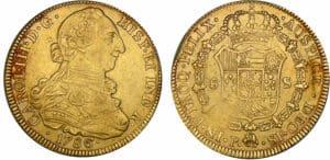 Colombie - Charles III - 8 escudos 1786 P SF (Popayan)