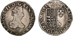 Navarre - Henri III de Navarre, II de Béarn - Franc 1581 (Saint-Palais) Navarre - Henri III de Navarre, II de Béarn - Franc 1581 (Saint-Palais)