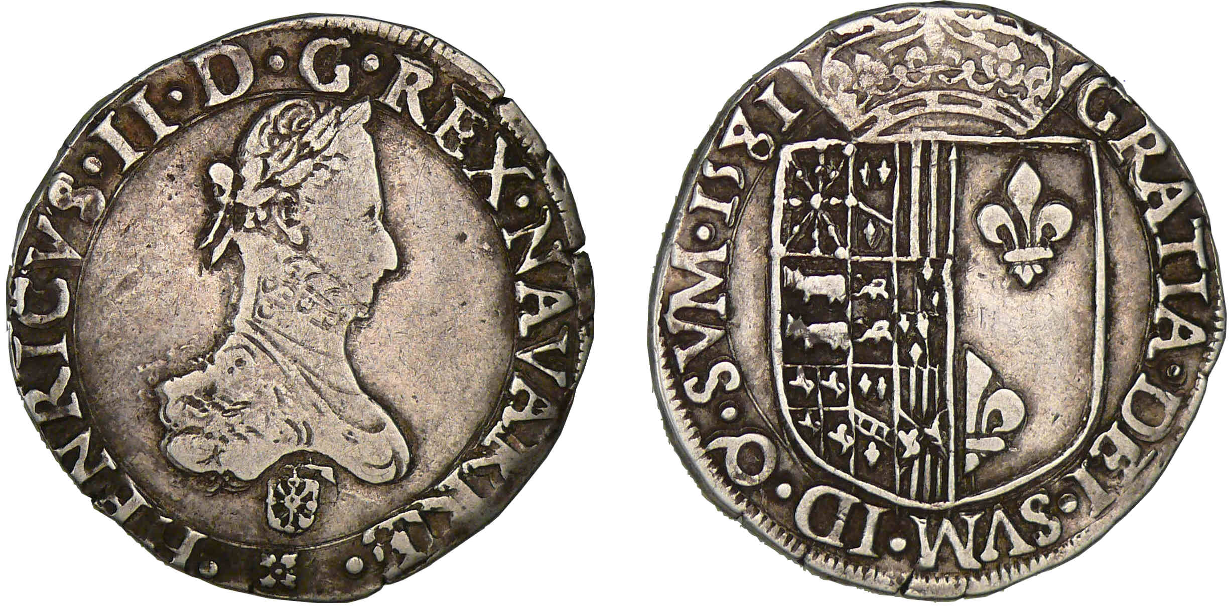 Navarre - Henri III de Navarre, II de Béarn - Franc 1581 (Saint-Palais) Navarre - Henri III de Navarre, II de Béarn - Franc 1581 (Saint-Palais)