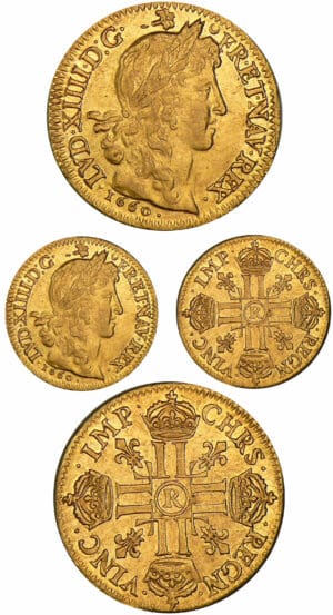 Louis XIV - Louis d'or au buste juvénile et à la tête laurée - 1660 R (Villeneuve-Saint-André-Les-Avignon) Louis XIV - Louis d'or au buste juvénile et à la tête laurée - 1660 R (Villeneuve-Saint-André-Les-Avignon)