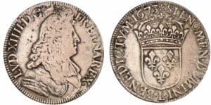 Louis XIV - Ecu à la cravate - 1ère émission - 1673 L (Bayonne) Louis XIV - Ecu à la cravate - 1ère émission - 1673 L (Bayonne)