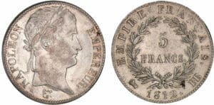5 francs Napoléon revers empire 1812 BB (Strasbourg) 5 francs Napoléon revers empire 1812 BB (Strasbourg)