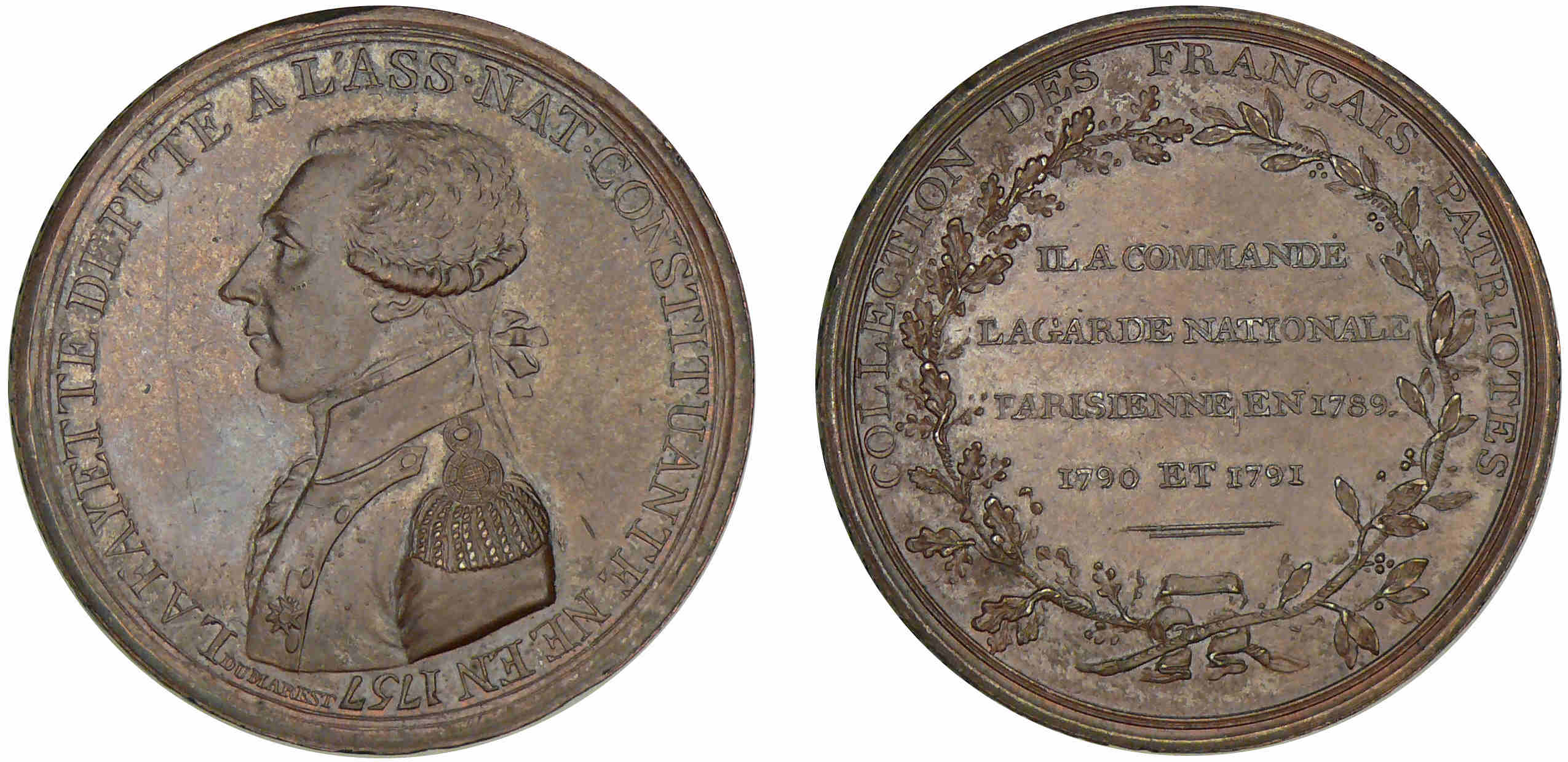 Médaille à l’effigie de La Fayette - Flan bruni Médaille à l’effigie de La Fayette - Flan bruni