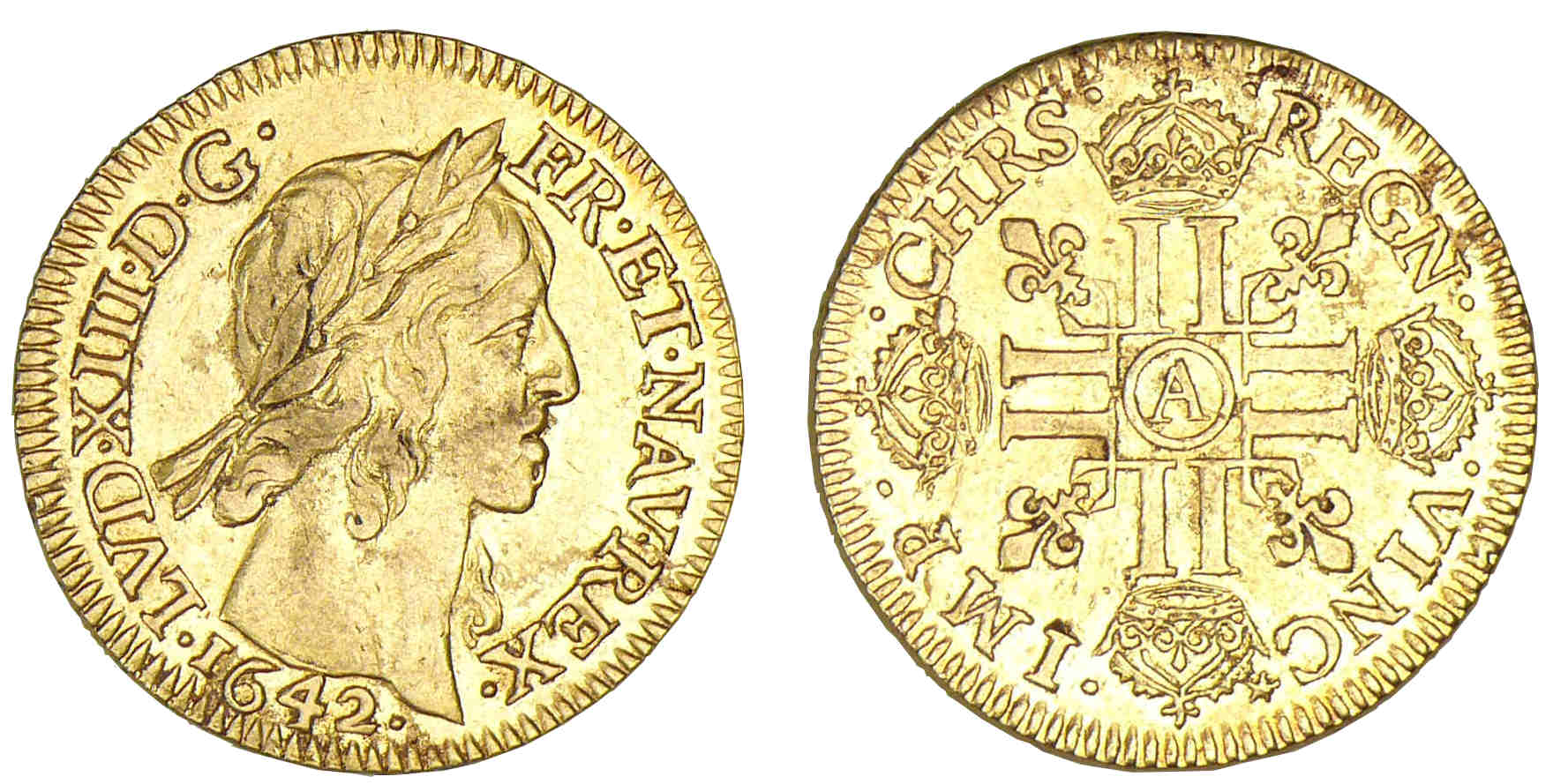 Louis XIII - Louis d'or 1642 A (Paris) Louis XIII - Louis d'or 1642 A (Paris)
