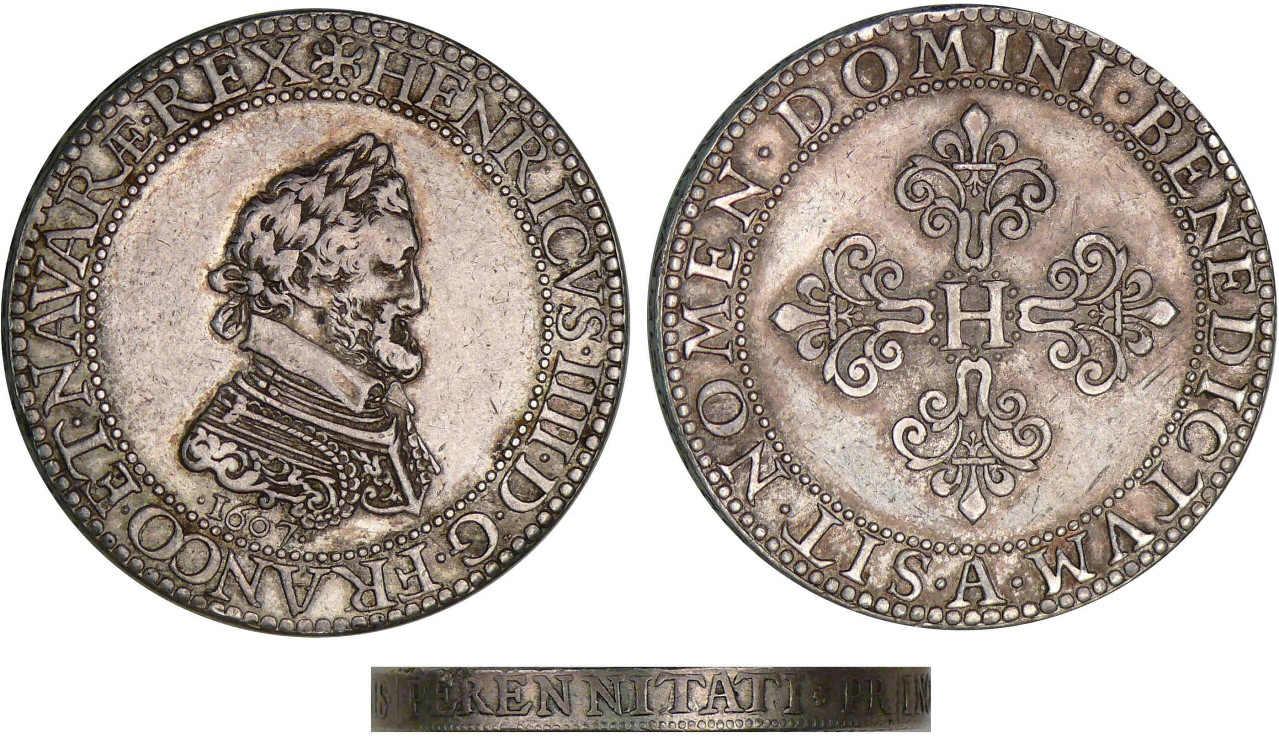 Henri IV - Franc - Pied quadruple 1607 A (Paris) Henri IV - Franc - Pied quadruple 1607 A (Paris)