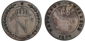 10 centimes Napoléon Ier 1809 B (Rouen)