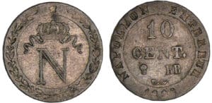 10 centimes Napoléon Ier 1808 BB (Strasbourg)