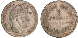 5 francs Louis-Philippe Ier tête laurée - 1er type - tranche en relief 1831 Q (Perpignan) 5 francs Louis-Philippe Ier tête laurée - 1er type - tranche en relief 1831 Q (Perpignan)