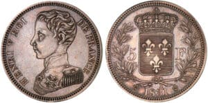 5 francs Henri V Comte de Chambord 1831 5 francs Henri V Comte de Chambord 1831