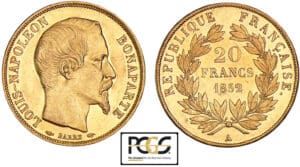 20 francs Louis Napoléon Bonaparte 1852 A (Paris)