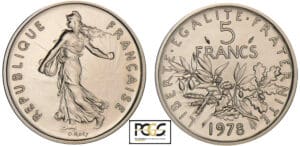 5 francs Semeuse 1978 - Piéfort en nickel 5 francs Semeuse 1978 - Piéfort en nickel