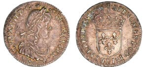 Louis XIV - 1/12 écu à la mèche longue - 1660 D (Lyon)