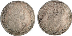 Louis XIV - ½ écu au buste juvénile, 2ème type - 1673 9 (Rennes)