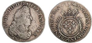 Louis XIV - ¼ écu aux palmes - 1694 D (Lyon)