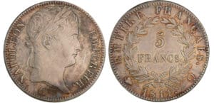 5 francs Napoléon revers empire 1811 Q (Perpignan)