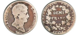 1/2 franc Napoléon empereur 1806 I (Limoges)