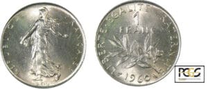 1 franc Semeuse 1960 "petit 0" 1 franc Semeuse 1960 "petit 0"