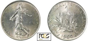 1 franc Semeuse 1960 gros "0" 1 franc Semeuse 1960 gros "0"
