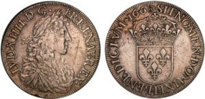 Louis XIV - Ecu au buste juvénile, 2ème type - 1668 L (Bayonne)
