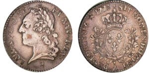 Louis XV - 1/5 écu à la vieille tête - 1773 A (Paris) Louis XV - 1/5 écu à la vieille tête - 1773 A (Paris)