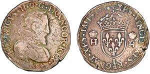 Henri II - Teston à la tête nue - 1er type - 1558 L (Bayonne) Henri II - Teston à la tête nue - 1er type - 1558 L (Bayonne)