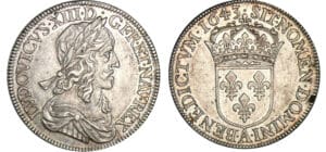 Louis XIII - ½ écu du 2ème poinçon de Warin - 1643 . A (Paris) Louis XIII - ½ écu du 2ème poinçon de Warin - 1643 . A (Paris)