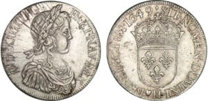 Louis XIV - Ecu à la mèche longue - 1649 H (La Rochelle) Louis XIV - Ecu à la mèche longue - 1649 H (La Rochelle)
