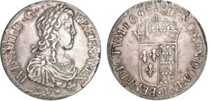 Louis XIV - Ecu de Navarre à la mèche longue - 1653 (Saint-Palais)