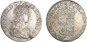 Louis XIV - Ecu de Béarn à la mèche longue - 1660 M (Morlàas)
