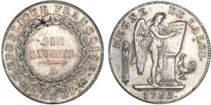 Ecu de 6 livres FRANCOISE 1793 A (Paris) 2ème sem. Ecu de 6 livres FRANCOISE 1793 A (Paris) 2ème sem.
