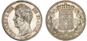 5 francs Charles X - 2ème type 1828 M (Toulouse) 5 francs Charles X - 2ème type 1828 M (Toulouse)