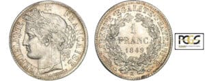 1 franc Cérès - 1849 K (Bordeaux) 1 franc Cérès - 1849 K (Bordeaux)