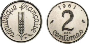 2 centimes Epi 1961 - Essai 2 centimes Epi 1961 - Essai